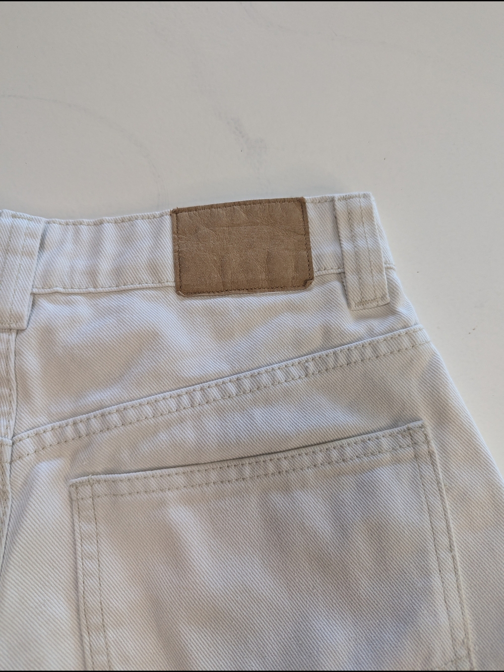 Cotton On Off-White Carpenter Denim Shorts High Rise Size 4 US / 8 AU - Picture 11 of 14